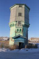 Башня водонапорная. Новосибирская область, р.п.  Чаны, ул. Линеная.